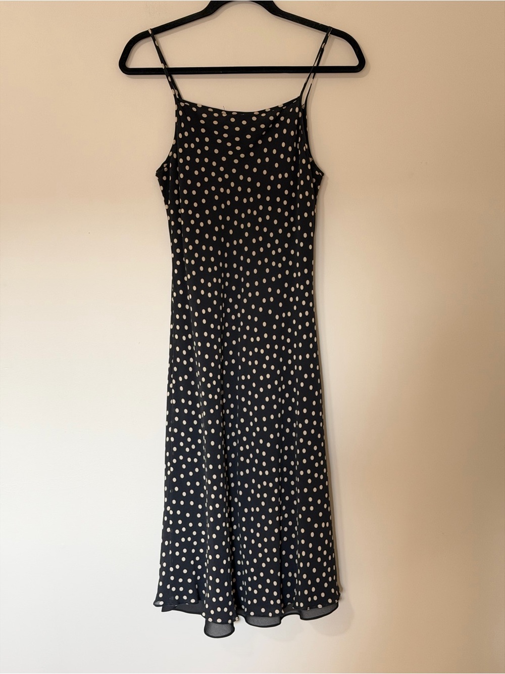 Donna Gray Sleeveless Polka Dot Midi Dress 💯 Silk vintage